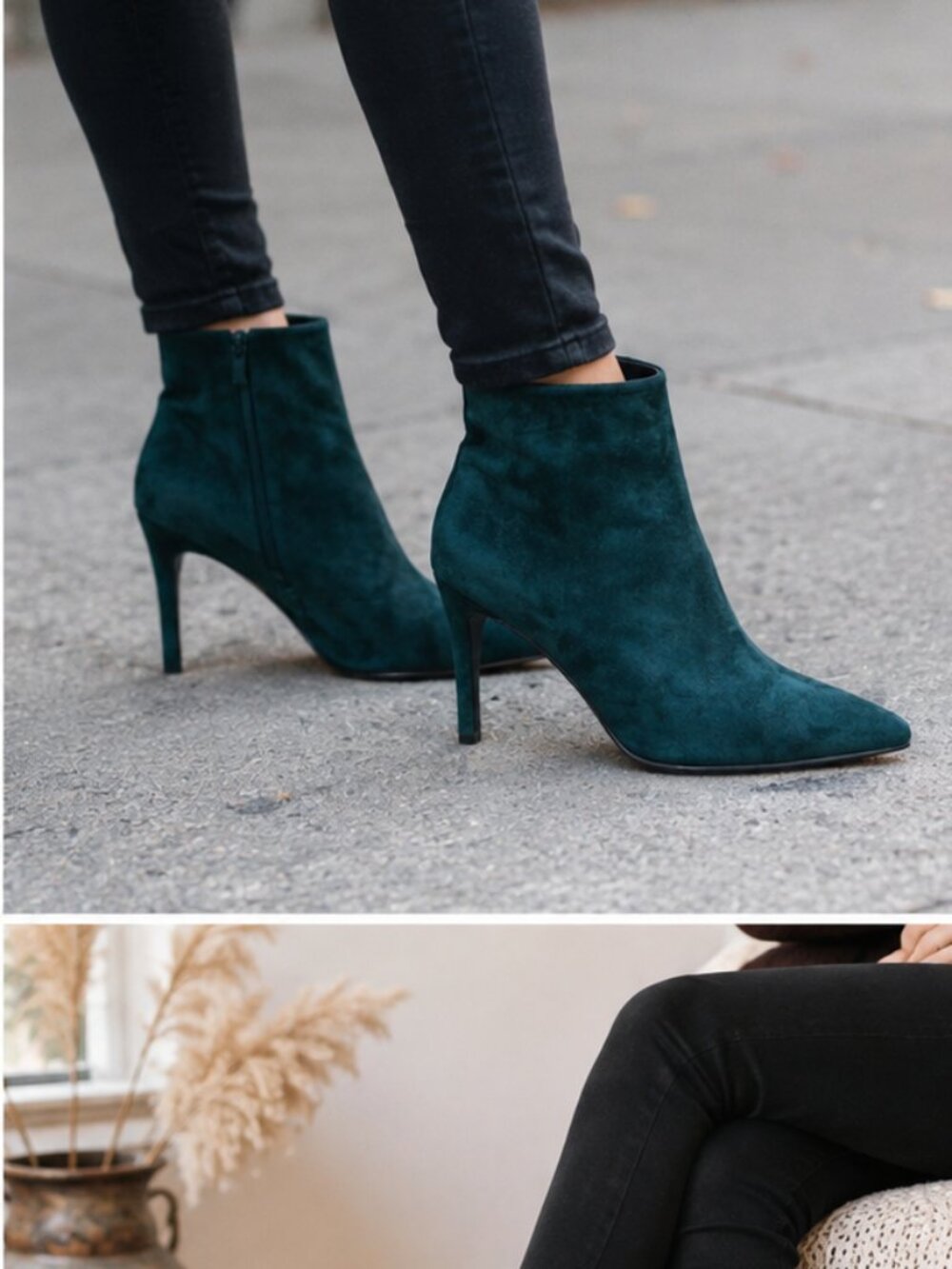 100% Suede Emerald Green Boots - Size 8 / 39 EUC - Picture 11 of 11